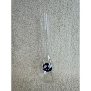 Vintage Collectible Vodka Bottle with Cobalt Blue Peace Sign MCM Symbol 11.5"